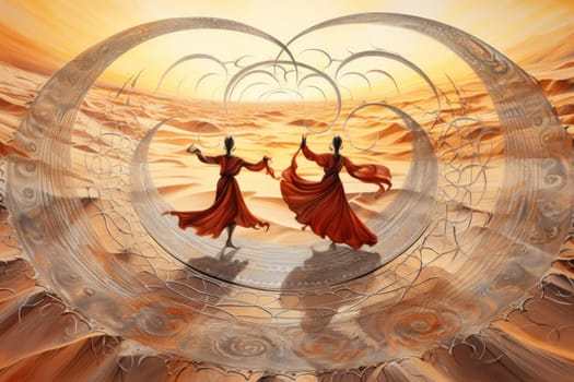 In the enchanting world of fantasy, there exist mystical beings known as whirling sand dervishes.
