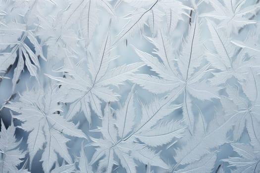 An exquisite display of artistry, capturing the intricate and mesmerizing patterns formed by frost on windows, leaves, and various surfaces through the lens of macro photography, resulting in striking and abstract visual compositions.