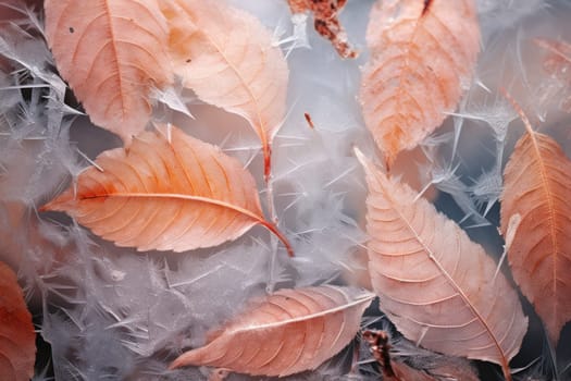 An exquisite display of artistry, capturing the intricate and mesmerizing patterns formed by frost on windows, leaves, and various surfaces through the lens of macro photography, resulting in striking and abstract visual compositions.