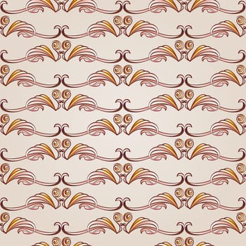Patterns in the form of vines abstact trees on a light beige background