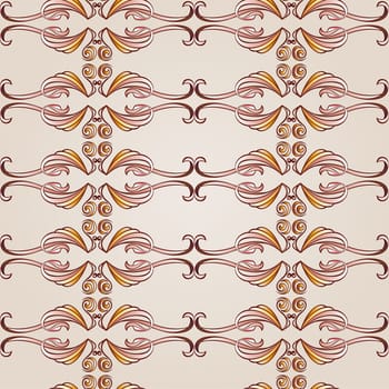 Patterns intersecting in the form of vines abstact trees on a light beige background