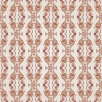 Seamless pattern with florid elements brown and rose pink shades