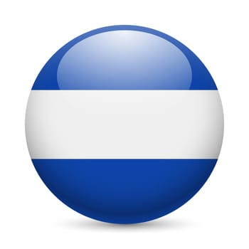 Flag of El Salvador as round glossy icon. Button with Salvadoran flag