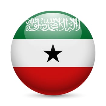 Flag of Somaliland as round glossy icon. Button with flag colors