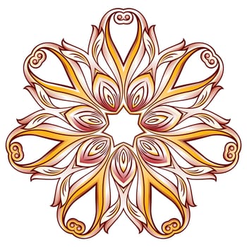 Abstract floral pattern in six rose pink petal