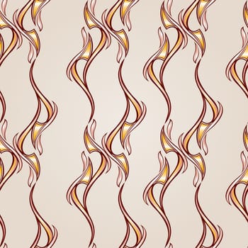 Wavy patterns in the form of vines abstaktnyh trees on a light beige background