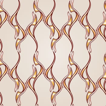 Patterns wavy in the form of vines abstact trees on a light beige background