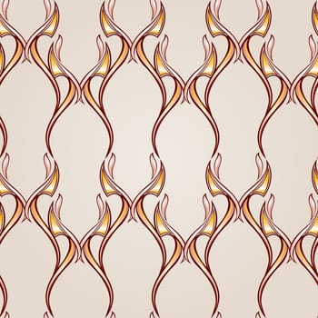 Wavy vertical patterns in the form of vines abstact trees on a light beige background