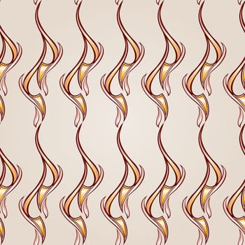 Wavy patterns in the form of vines abstact trees on a light beige background. Five lines.