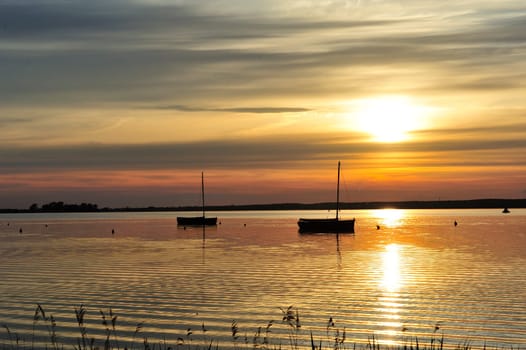 Sunset at Steinhude lake,Steinhude by the Sea,Germany.