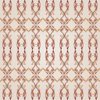 Paperhangings  in the form of vines abstact trees on a light beige background