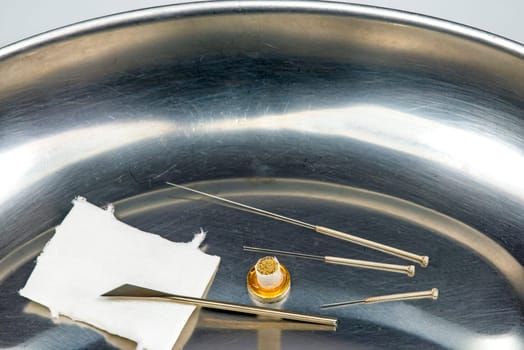 Acupuncture needles,knives,moxa cones and earpins