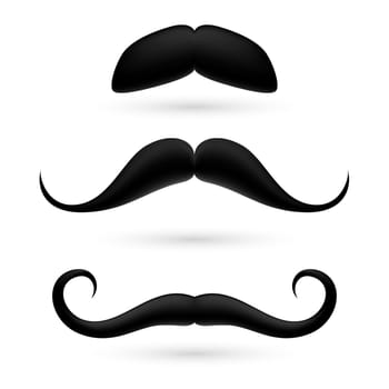 A set of black moustache on white.