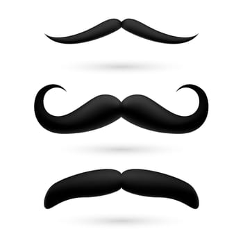 A set of black wax moustache on white.