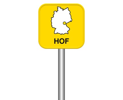 Entrance sign: Hof