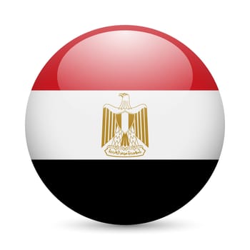 Flag of Egypt as round glossy icon. Button with Egyptian flag