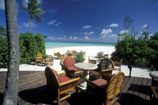 Asia,Indian Ocean,Maldives,. A dream beach on a holiday island of the Maldives archipelago in the Indian Ocean ..
