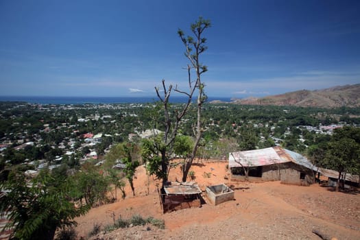 Asia,South East Asia,East Timor,Timor-Leste,Timor,Dili,Everyday,Landscape,House, A house above in the capital Dili in East Timor in South East Asia.       (Urs Flueeler)