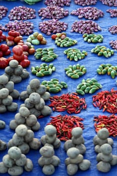 The weekly market in Lospalos in the east of Timor on the two separate island of Timor in Asia.