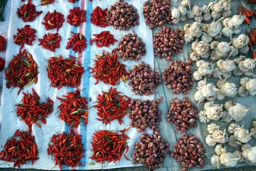 The weekly market in Lospalos in the east of Timor on the two separate island of Timor in Asia.