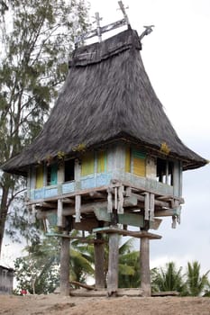 Asia,South East Asia,East Timor,Timor-Leste,Timor,East Coast,Raca,House,Tradition,Architecture, A traditional farmhouse near Raca in east Of East Timor in South East Asia.       (Urs Flueeler)