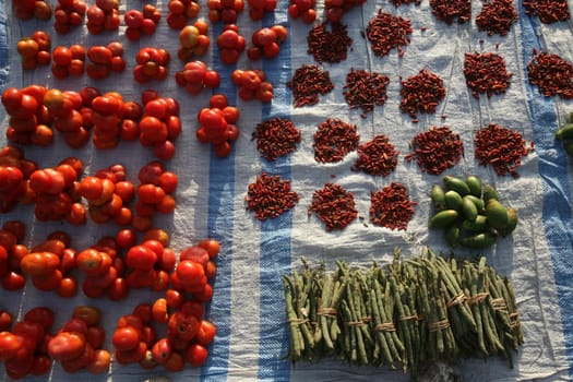 The weekly market in Lospalos in the east of Timor on the two separate island of Timor in Asia.