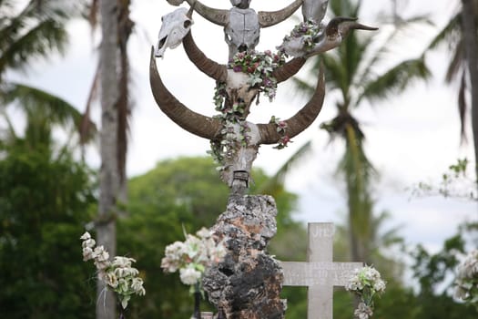 A traditional Friefhof near Roca in eastern East Timor on the two separate island of Timor in Asia.