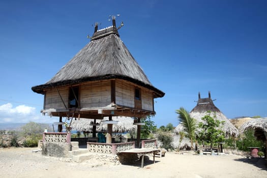 A house near Lantem on the northern coast of East Timor on the two separate island of Timor in Asia.