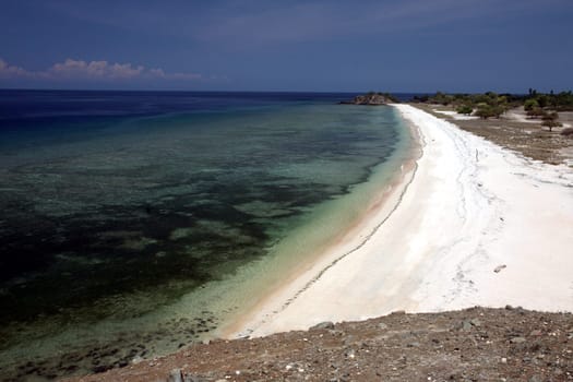 The One-Dollar Beach near Dili of the capital of East Timor on the two separate island of Timor in Asia.