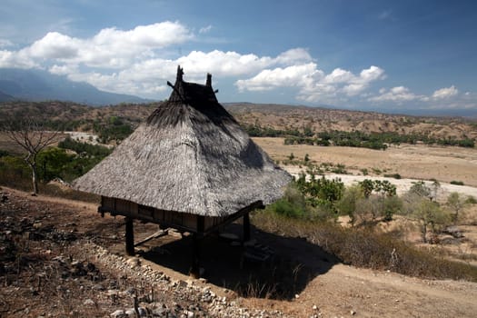 A house near Lantem on the northern coast of East Timor on the two separate island of Timor in Asia.