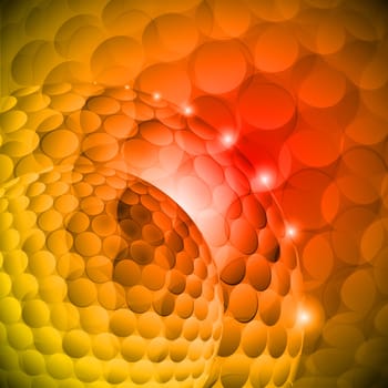Seamless spotted orange spherical abstraction. Disco gradient