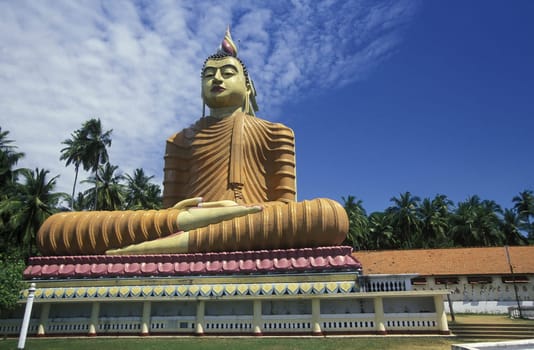 Asia,Indian Ocean,Sri Lanka,. A tGold-like Buddha at the Kuestendorf Matara on the South Coast of Sri Lanka. (URS FLUEELER).......