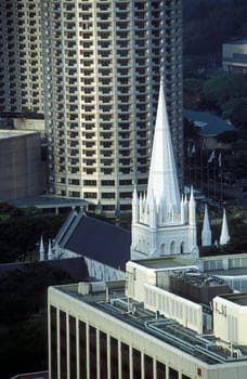 Downtown Singapore in South East Asia.