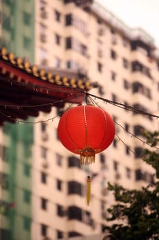 Asia,South East Asia,Singapore,China Town,Lantern,. A traditional lantern in the market in the China Town of Singapore in South East Asia.