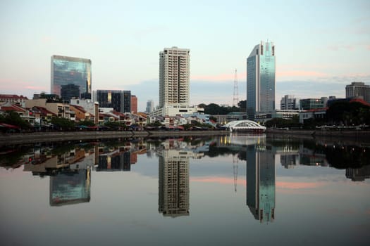 Asia,South East,Singapore,Island,State,City,City,Skyline,Center,Boat Quay,Financial District,Night,Singapore River