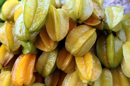 A selection of gemuese,fruits and whirkers at the market in the center of the capital Bandar Seri Begawan in the kingdom of Brunei Darussalam on Borneo in South East Asia.