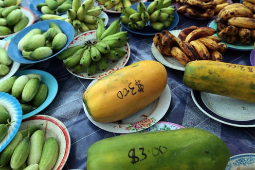 Everyday life at the market in the centre of the capital Bandar Seri Begawan in the kingdom of Brunei Darussalam on Borneo in South East Asia