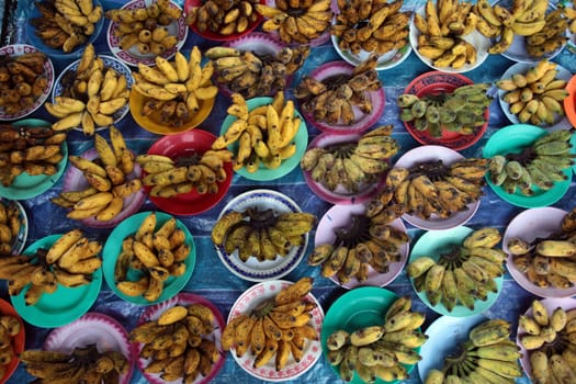 A selection of gemuese,fruits and whirkers at the market in the center of the capital Bandar Seri Begawan in the kingdom of Brunei Darussalam on Borneo in South East Asia.
