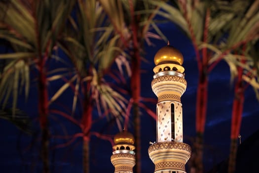 The Jame Asr Hassanal Bolkiah Mosque in the center of the capital Bandar Seri Begawan in the kingdom of Brunei Darussalam on Borneo in South East Asia.
