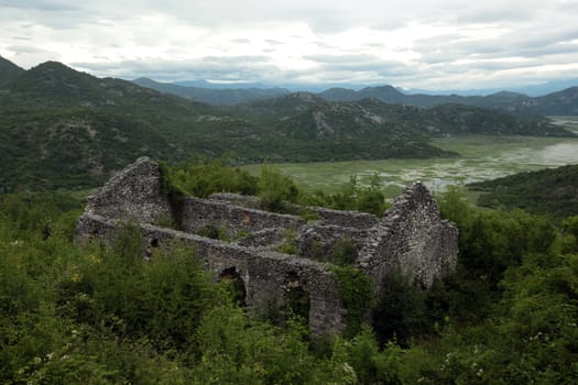 Europe,Eastern Europe,Balkans. Montenegro,Skadar,Lake,Landscape,Virpazar,House,Ruin