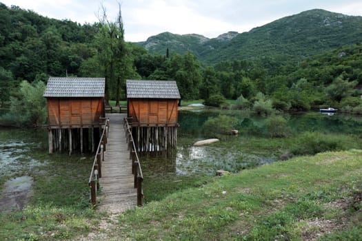 Europe,Eastern Europe,Balkans. Montenegro,Skadar,Lake,Landscape,Rijeka Crnojevica,Nature,Hotel,Bungalow