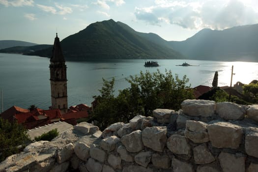 Europe,Eastern Europe,Balkans. Montenegro,Mediterranean,Adriatic Sea,Persat,Bay of Kotor,Bay,Old Town,Village,Sea,Nature