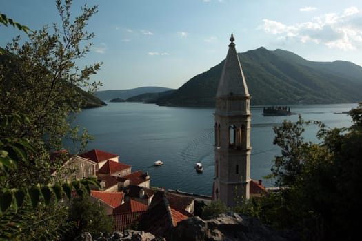 Europe,Eastern Europe,Balkans. Montenegro,Mediterranean Sea,Adriatic Sea,Persat,Bay of Kotor,Bay,Old Town,Village,Sea,Nature