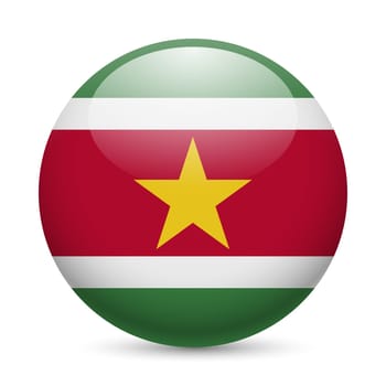 Flag of Suriname as round glossy icon. Button with Surinamese flag