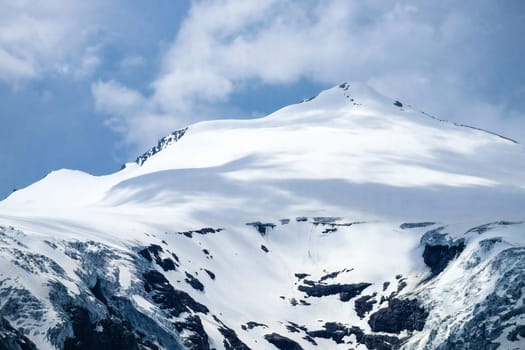Grossglockner,the highest mountain in Austria in the Hohe Tauern. Photographed from the High Alpine Road
