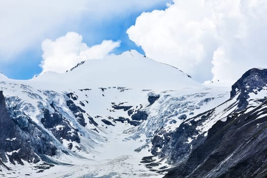 Grossglockner,the highest mountain in Austria in the Hohe Tauern. Photographed from the High Alpine Road