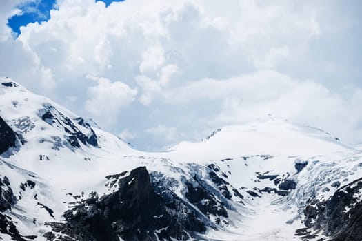 Grossglockner,the highest mountain in Austria in the Hohe Tauern. Photographed from the High Alpine Road