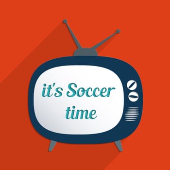 Concept for football time, championship and information society. Flat design illustration.