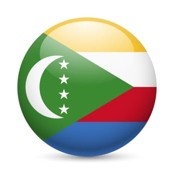 A round badge in the colours of The Comoros islands flag.