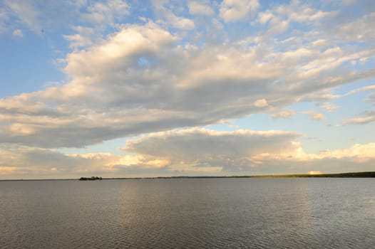 Seascape on Wilhelmstein,Bokeloh aerial by Wunstorf, Steinhude lake